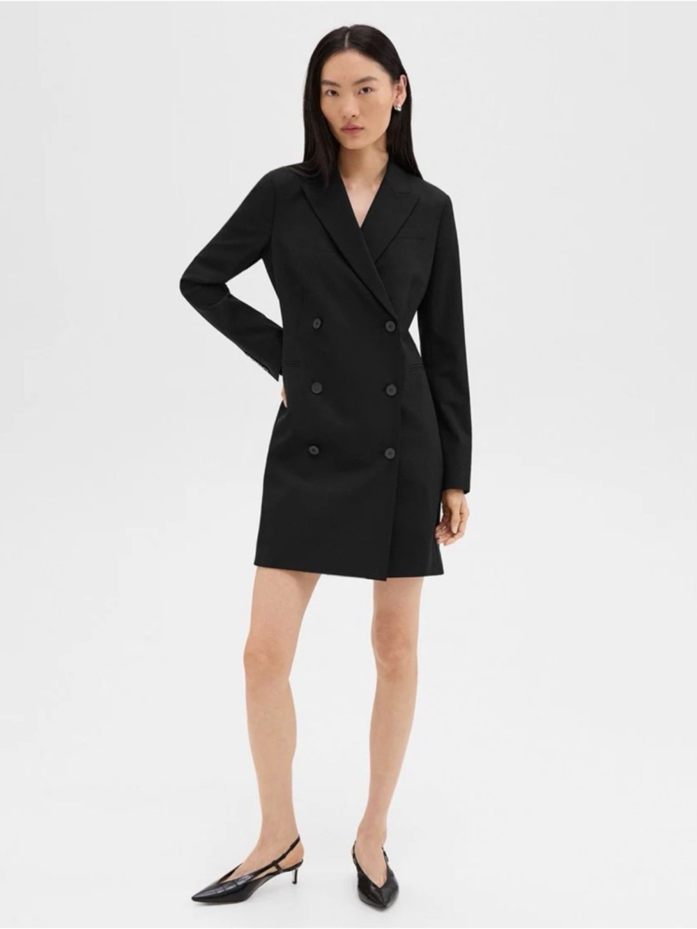 Theory Black Blazer Dress Stretch-Wool women’s Sz‎ 10 NWT